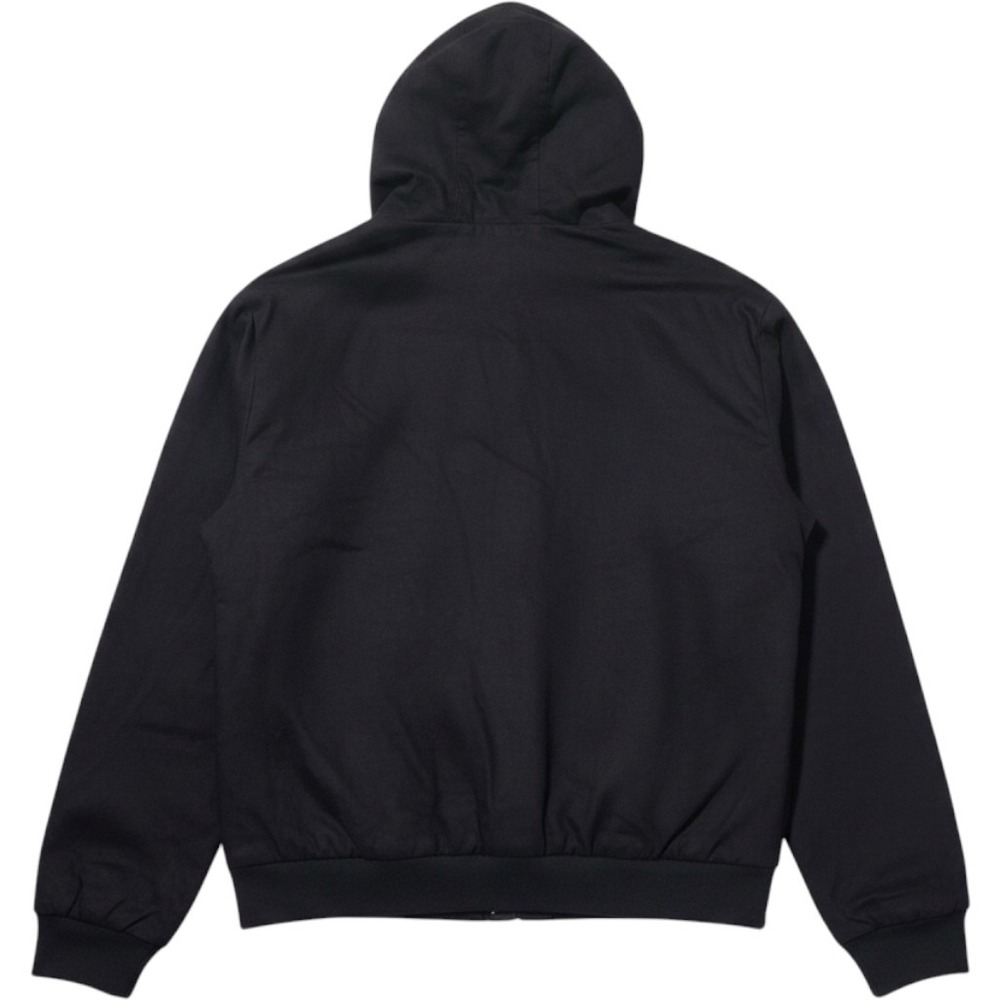 Carhartt Upcycled Mens Black Full Zip Canvas Hoodie Plaid Lined M Skate Rugged - Picture 3 of 6